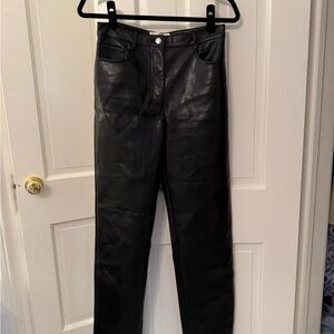 Aritzia Wilfred Black Leather Pants